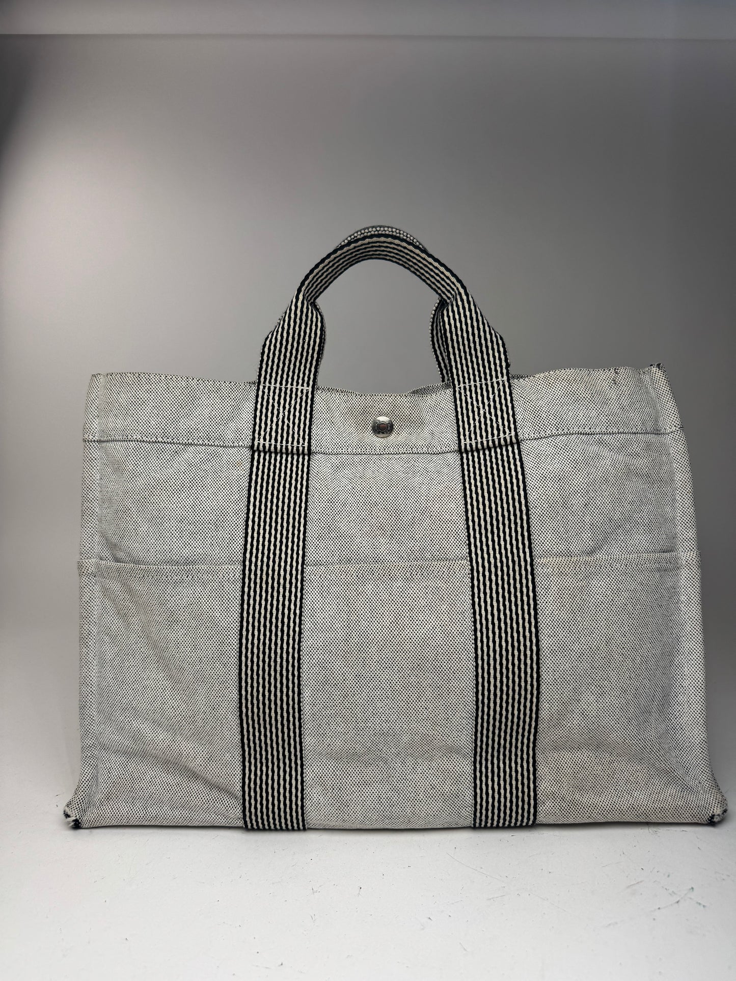 Sac cabas Hermès vintage en coton blanc