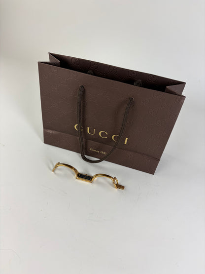 Vintage Gucci Gold-Tone Bracelet Watch Navy Blue Gold