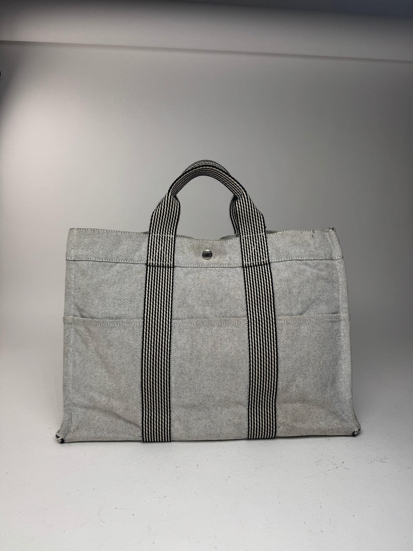 Sac cabas Hermès vintage en coton blanc
