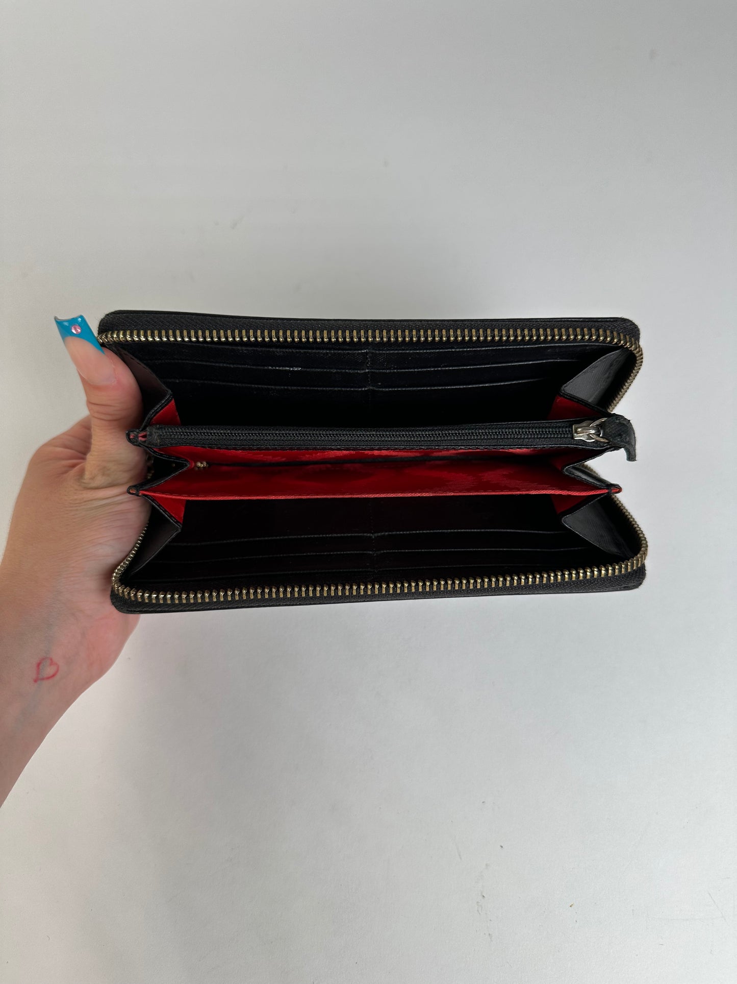 Vintage Vivienne Westwood Saffiano Leather Wallet Black Silver