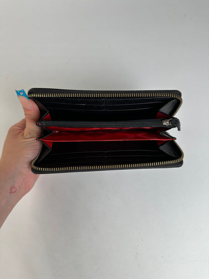 Vintage Vivienne Westwood Saffiano Leather Wallet Black Silver