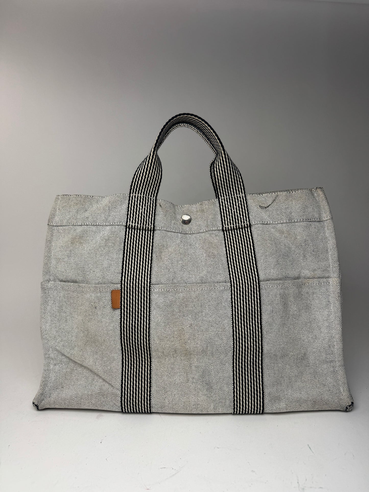 Sac cabas Hermès vintage en coton blanc
