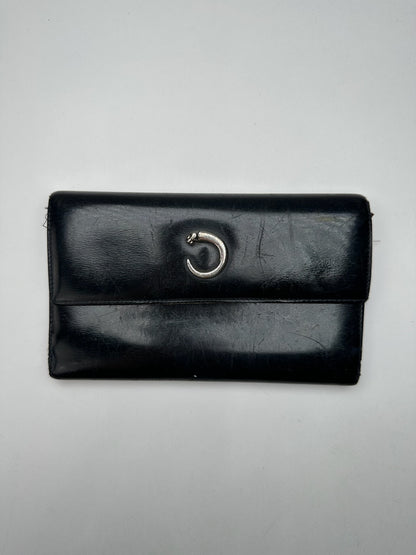 Vintage Cartier Panthere Leather Wallet Black