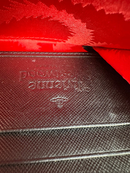 Vintage Vivienne Westwood Saffiano Leather Wallet Black Silver
