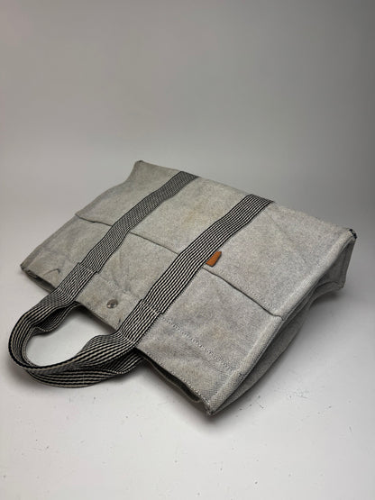 Sac cabas Hermès vintage en coton blanc