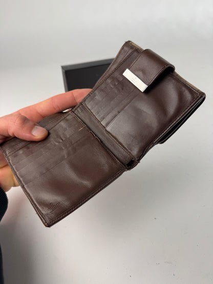 Vintage Gucci Monogram Leather Wallet beige Brown