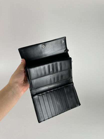 Vintage Cartier Panthere Leather Wallet Black