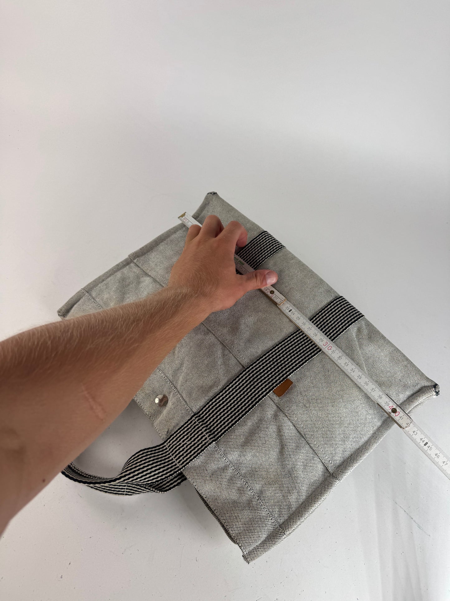 Sac cabas Hermès vintage en coton blanc