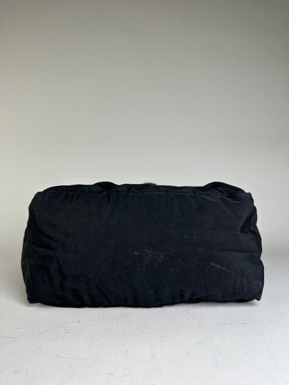 Vintage Bottega Veneta Reversible Nylon Tote Black Leopard Print