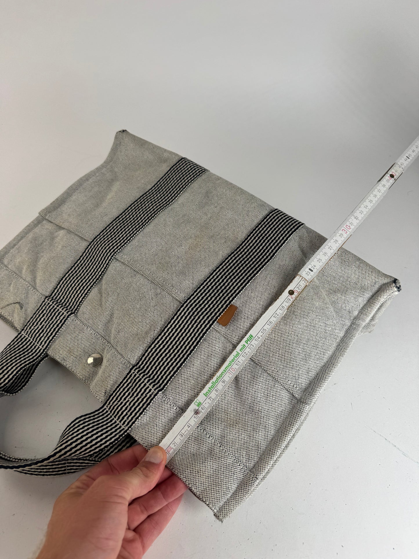 Sac cabas Hermès vintage en coton blanc