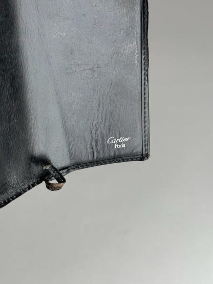 Vintage Cartier Panthere Leather Wallet Black