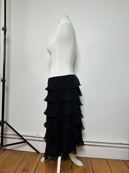 Vintage Armani Chiffon Skirt Black M