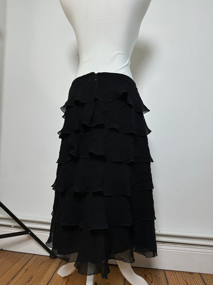 Vintage Armani Chiffon Skirt Black M