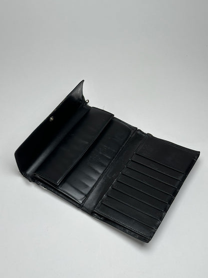 Vintage Cartier Panthere Leather Wallet Black