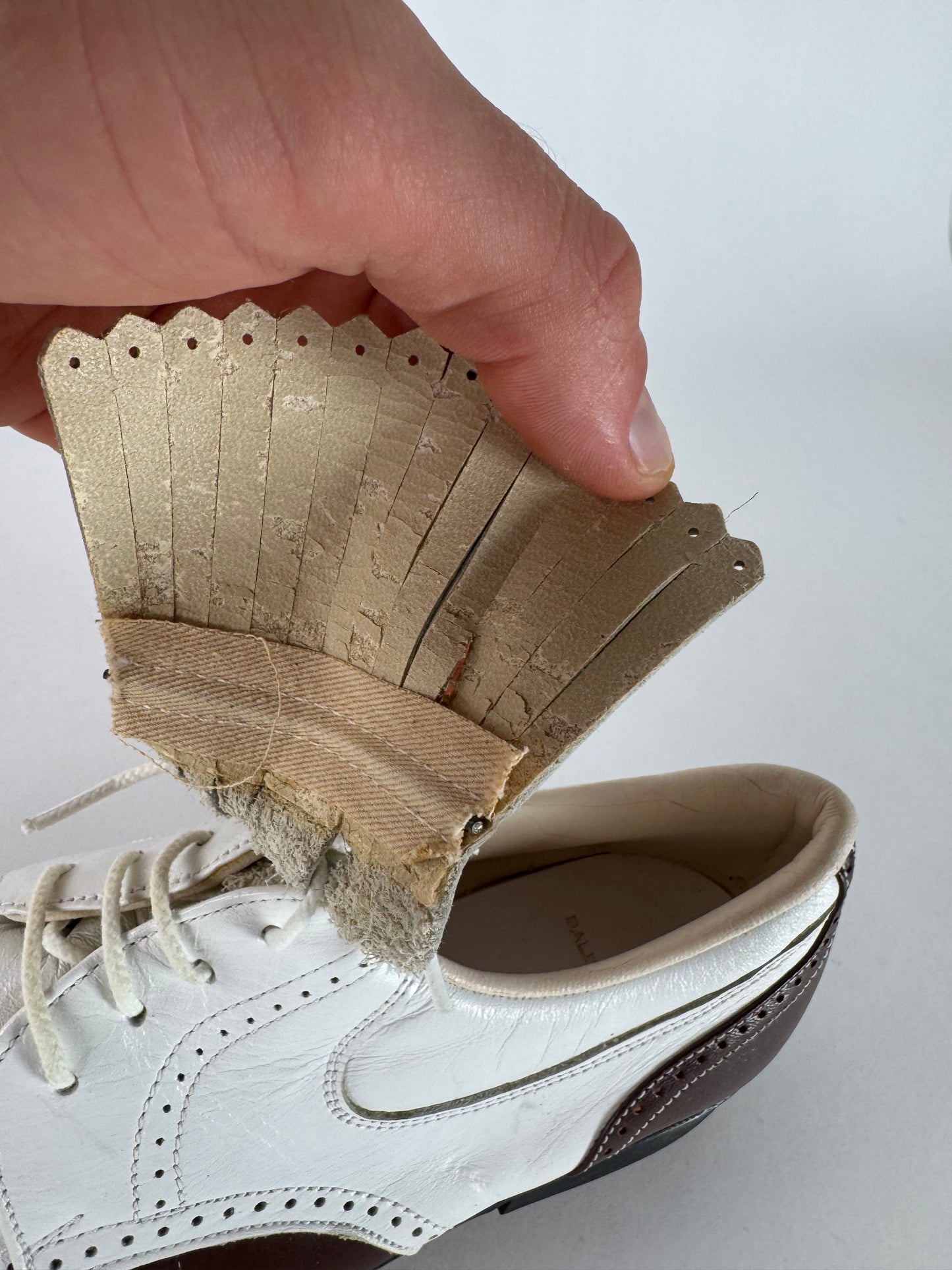 Vintage Balenciaga Leather Golf Shoes / Budapester black white 24cm