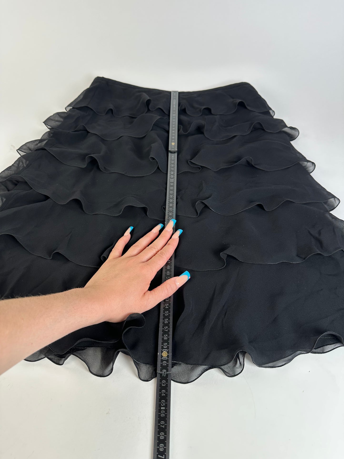 Vintage Armani Chiffon Skirt Black M