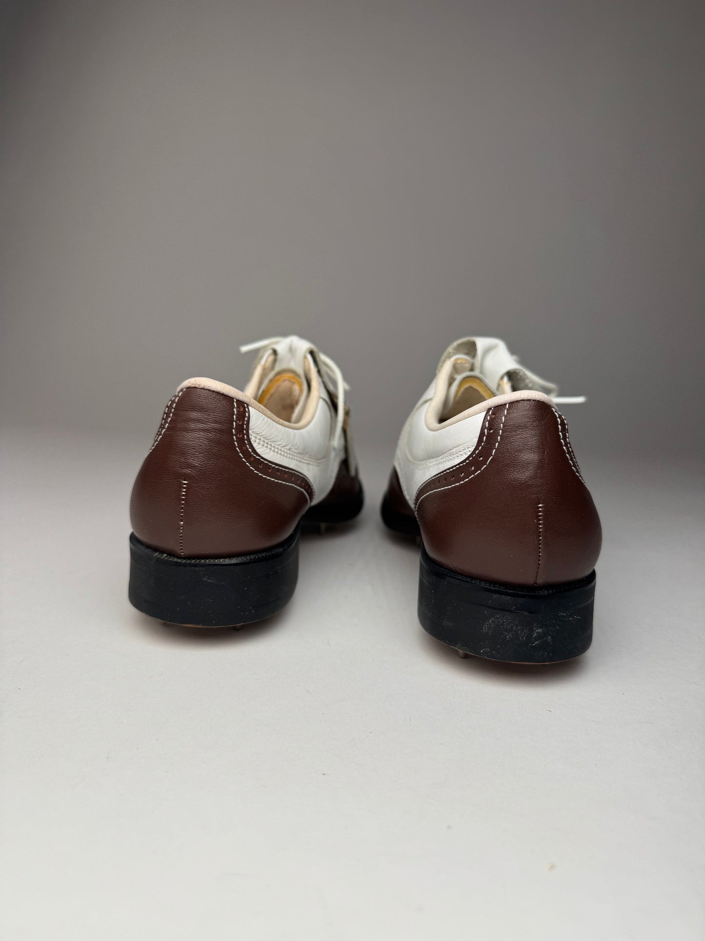 Vintage Balenciaga Leather Golf Shoes / Budapester black white 24cm