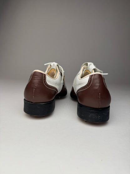 Vintage Balenciaga Leather Golf Shoes / Budapester black white 24cm