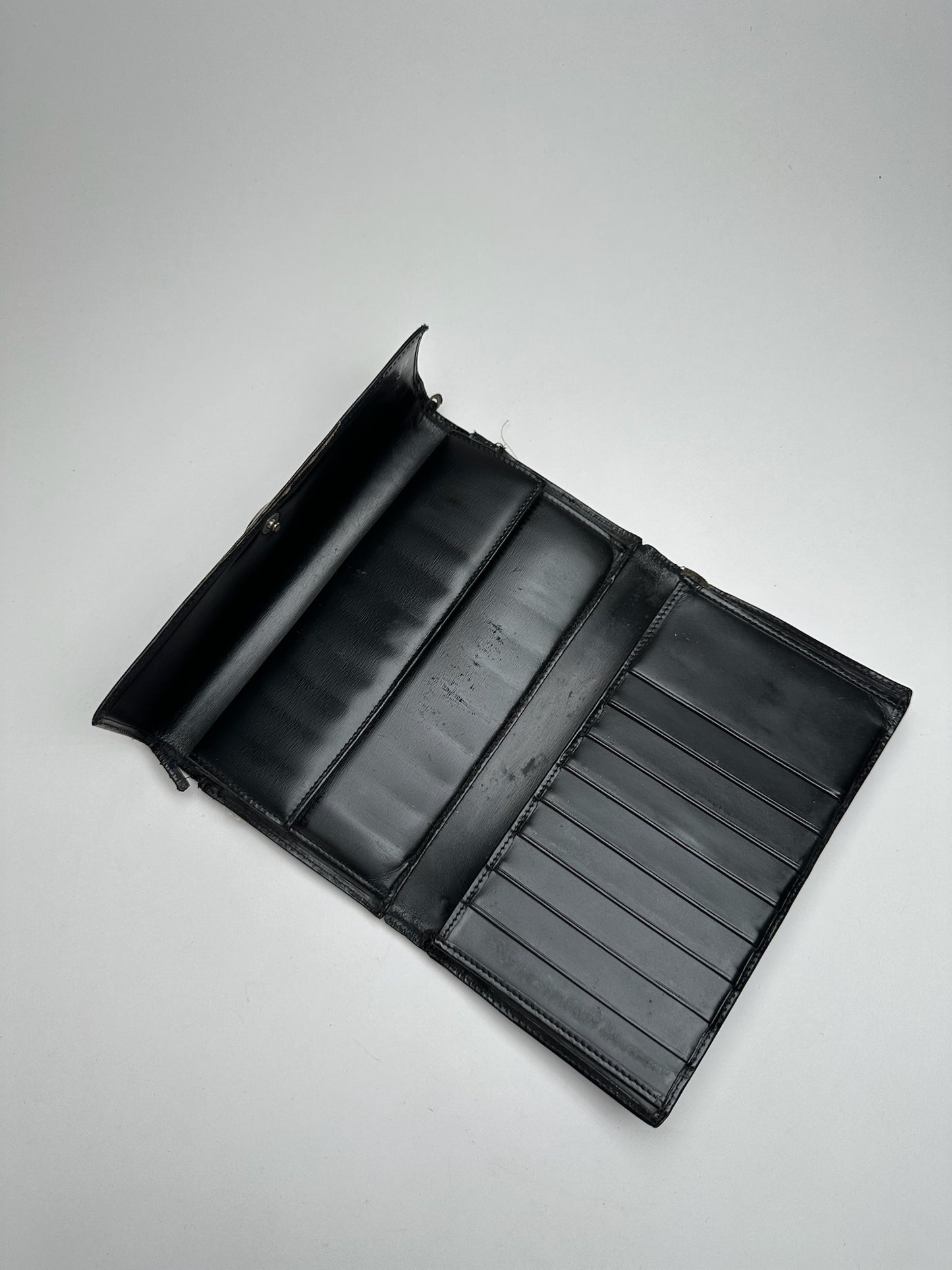 Vintage Cartier Panthere Leather Wallet Black