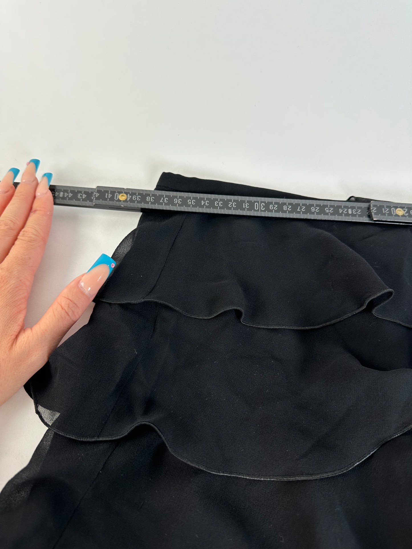 Vintage Armani Chiffon Skirt Black M