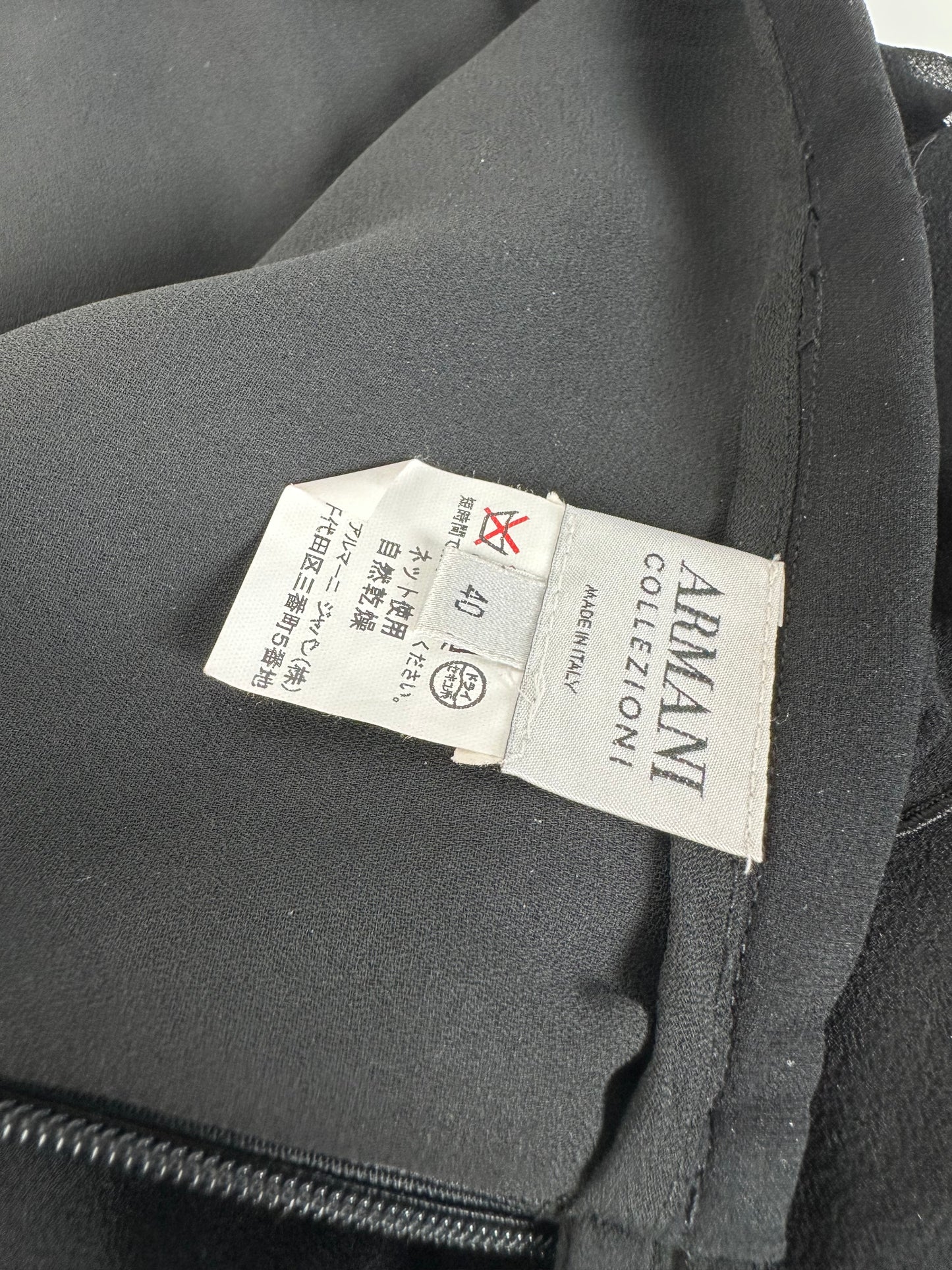 Vintage Armani Chiffon Skirt Black M