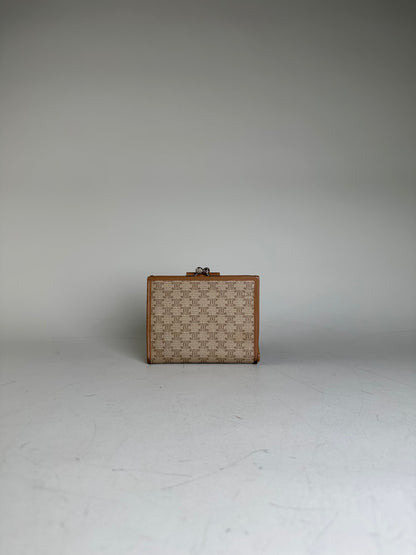 Vintage Celine Macadam Monogram Canvas Wallet Beige Brown