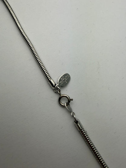 Vintage Givenchy Pendant Necklace Late 1970s Silver Black