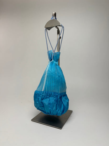 Sac plissé vintage Issey Miyake bleu