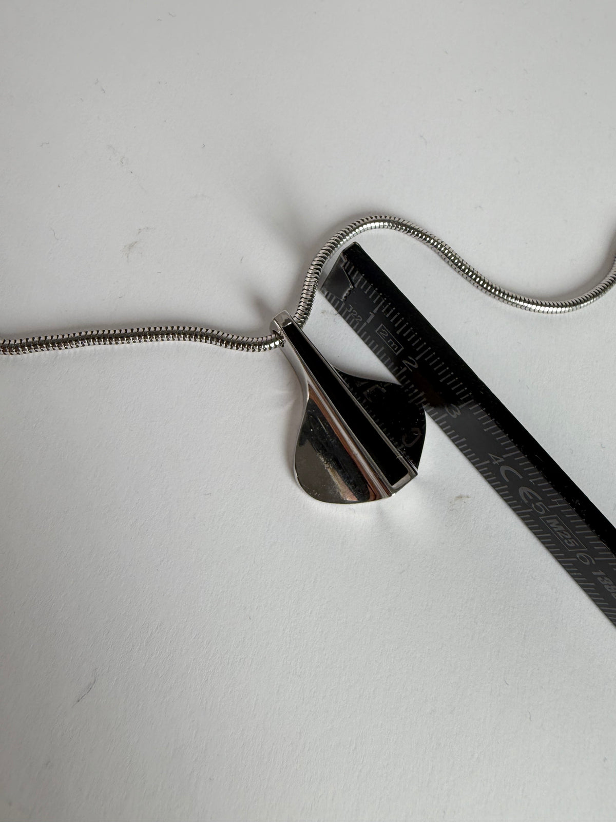 Vintage Givenchy Pendant Necklace Late 1970s Silver Black