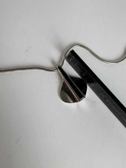 Vintage Givenchy Pendant Necklace Late 1970s Silver Black