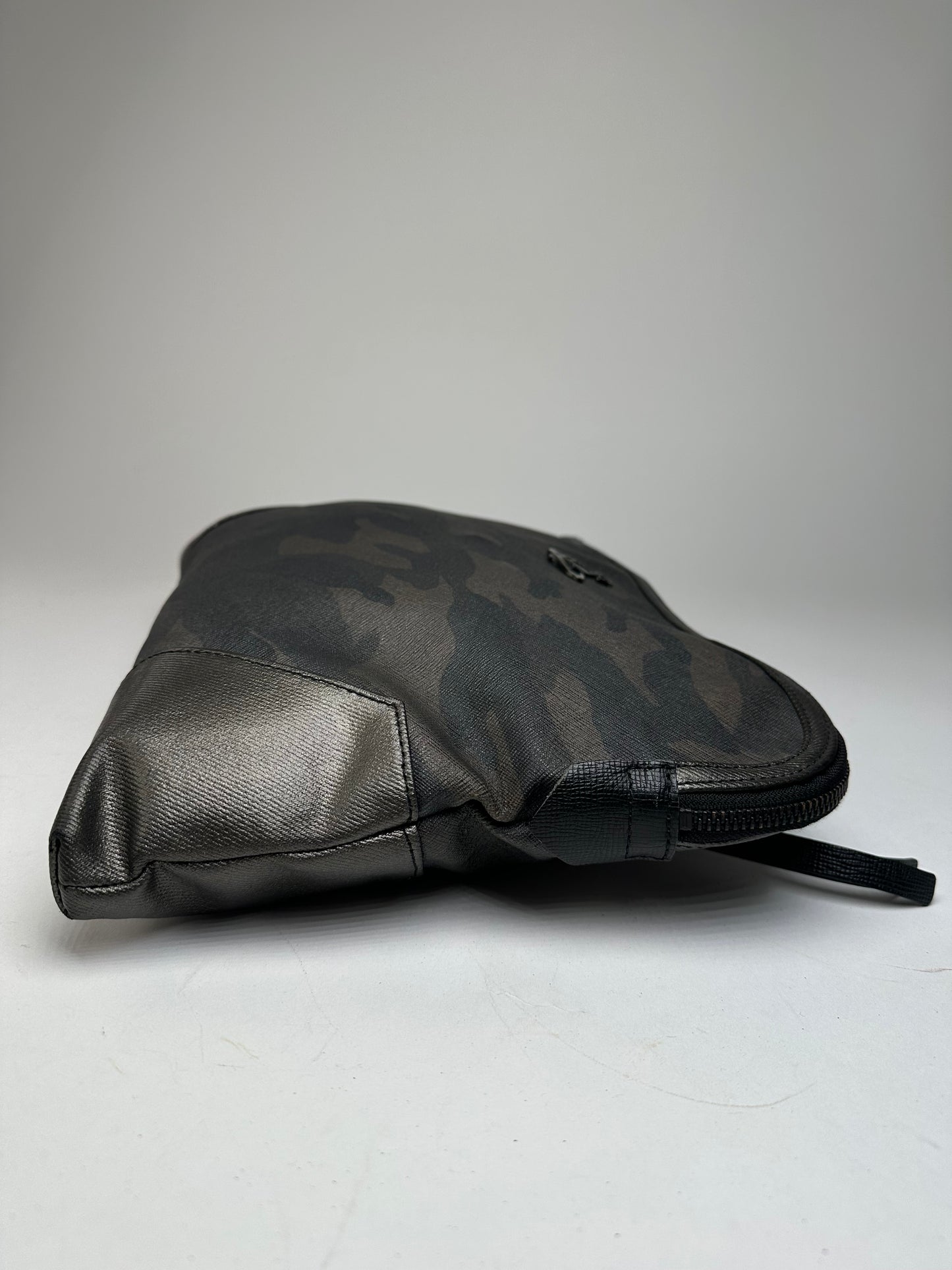 Vintage Vivienne Westwood Camouflage Leather Clutch / Belt Bah Khaki / Grey / Black