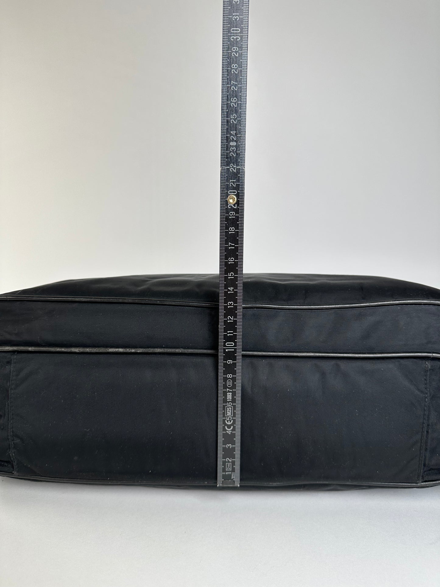 Vintage Prada Nylon Tote Bag Black Silver