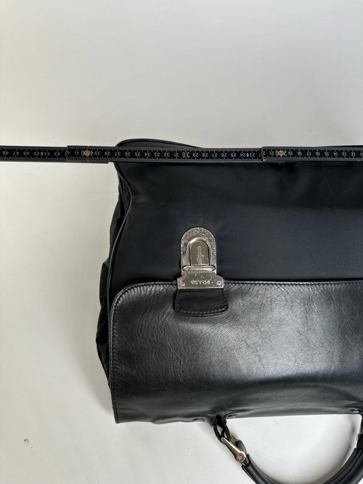 Vintage Prada Nylon Tote Bag Black Silver