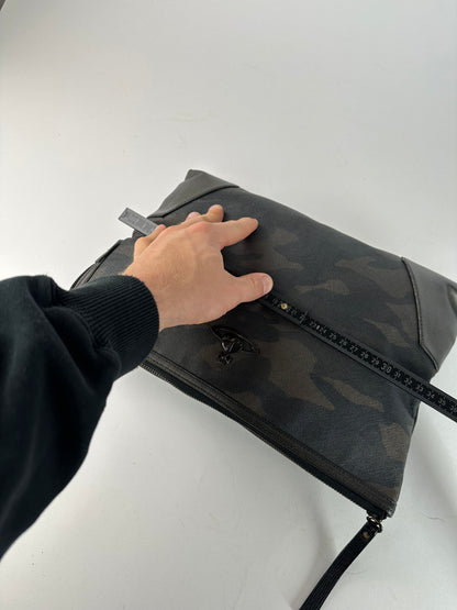 Vintage Vivienne Westwood Camouflage Leather Clutch / Belt Bah Khaki / Grey / Black