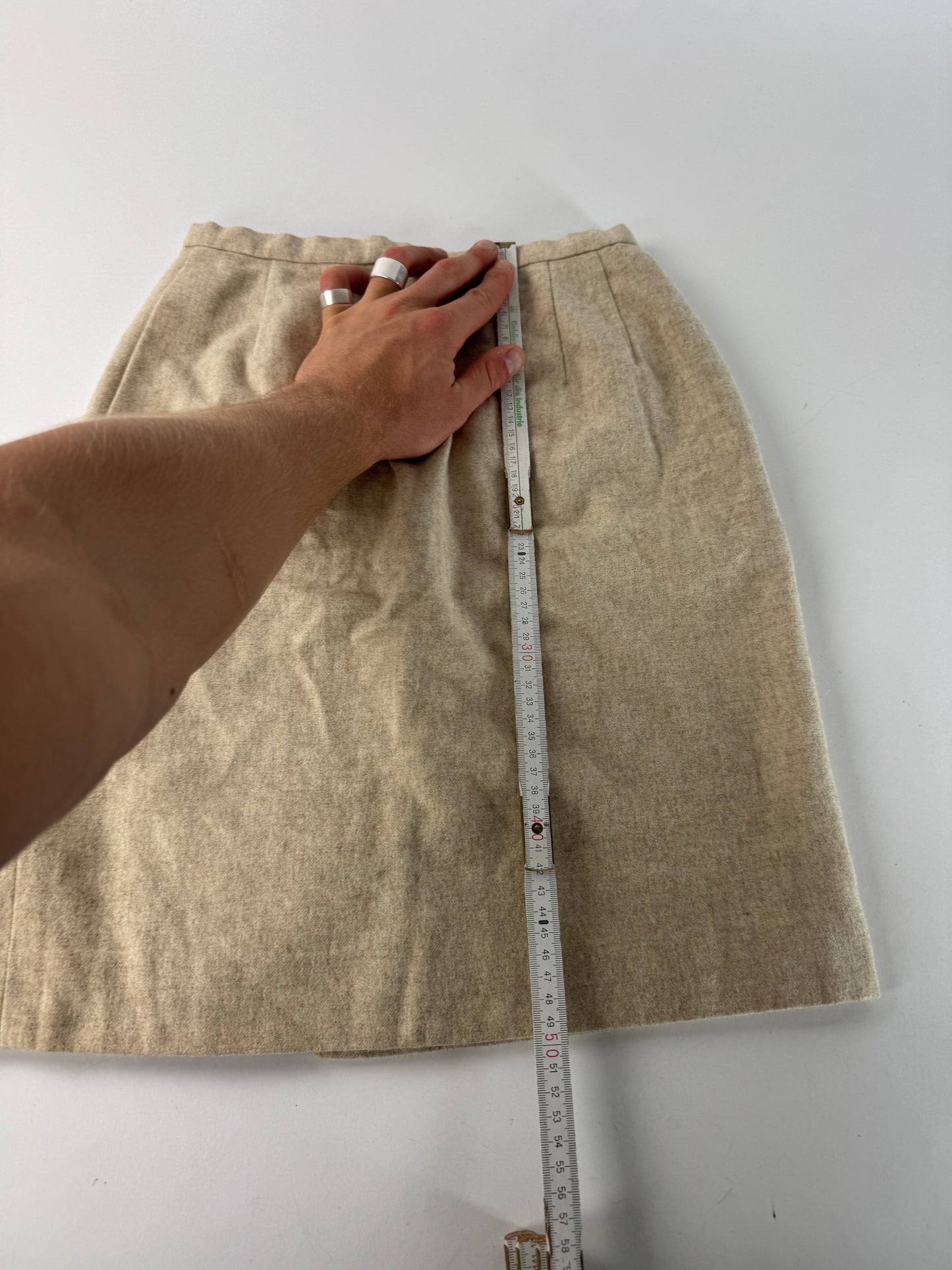 Vintage Dior Wool Skirt Beige M