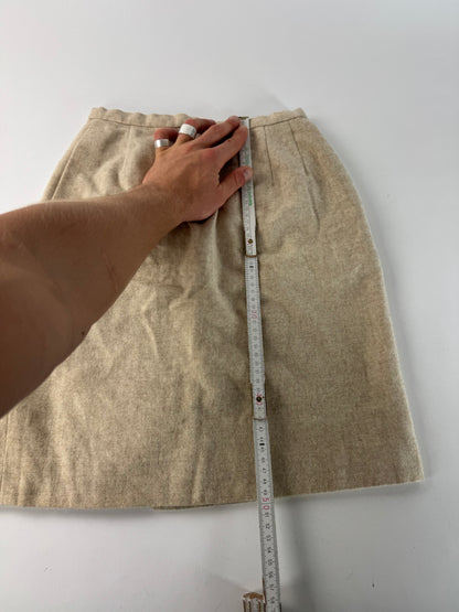Vintage Dior Wool Skirt Beige M