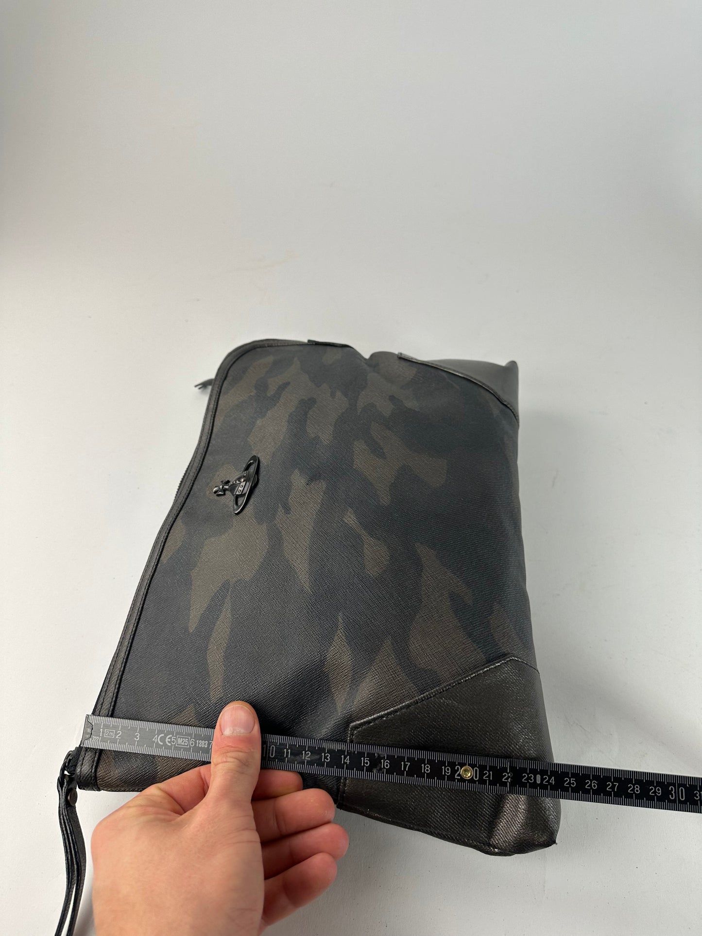 Vintage Vivienne Westwood Camouflage Leather Clutch / Belt Bah Khaki / Grey / Black