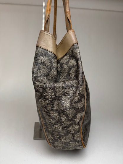 Vintage Yves Saint Laurent Monogram Leather Shopper grey/black