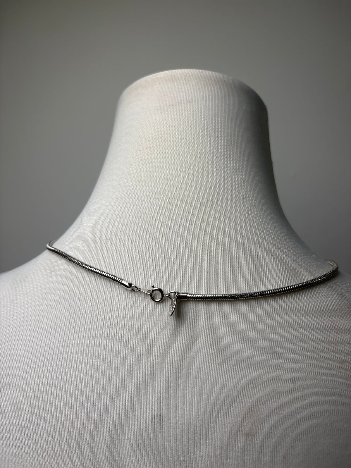 Vintage Givenchy Pendant Necklace Late 1970s Silver Black