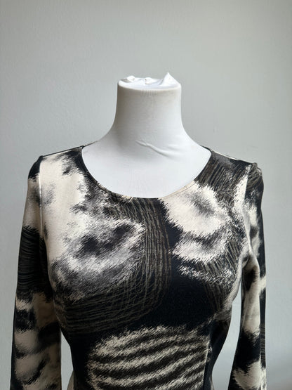 Vintage Roberto Cavalli Long Sleeve Dress Abstract Print c. 2014 L