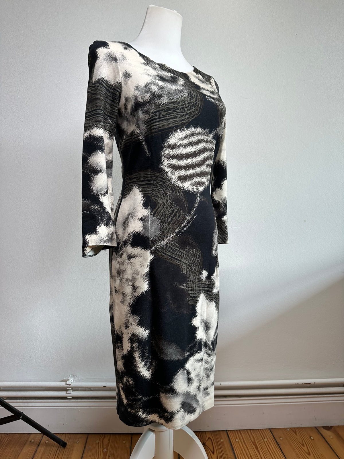 Vintage Roberto Cavalli Long Sleeve Dress Abstract Print c. 2014 L