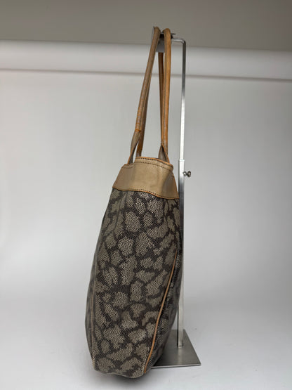 Vintage Yves Saint Laurent Monogram Leather Shopper grey/black