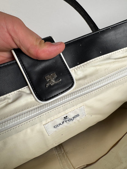 Sac Courreges vintage en cuir noir