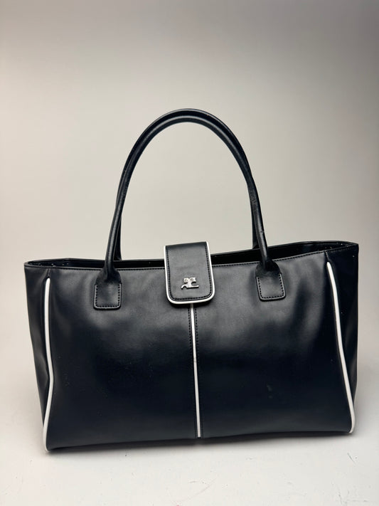 Sac Courreges vintage en cuir noir