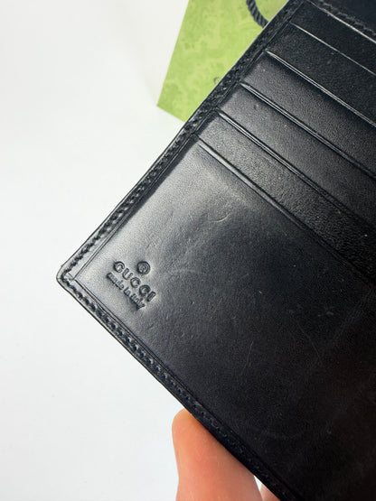 Vintage Gucci GG Canvas Bifold Wallet c. 2000s Black Silver