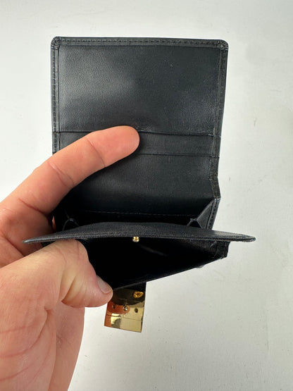 Vintage Yves Saint Laurent Patent Leather Card Holder / Wallet Black