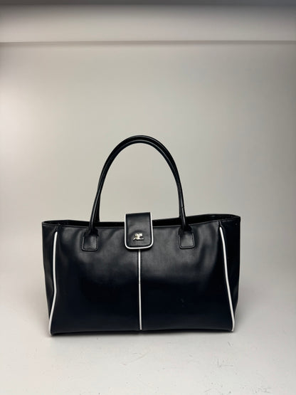 Sac Courreges vintage en cuir noir
