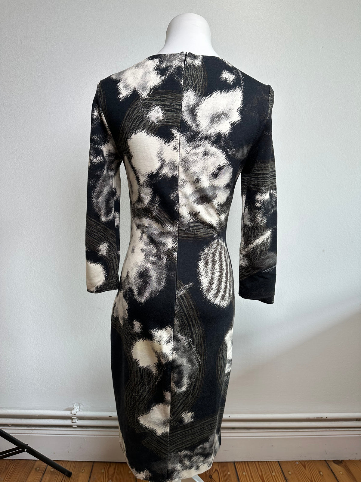Vintage Roberto Cavalli Long Sleeve Dress Abstract Print c. 2014 L