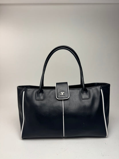 Sac Courreges vintage en cuir noir