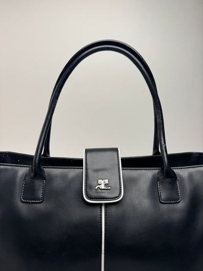 Sac Courreges vintage en cuir noir